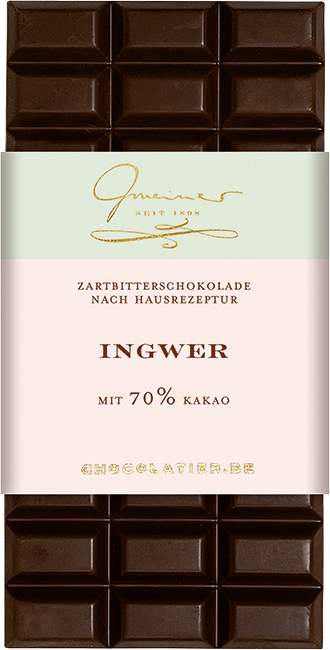 Ingwer, Handgeschöpfte Zartbitter-Schokolade | GMEINER CHOCOLATIER