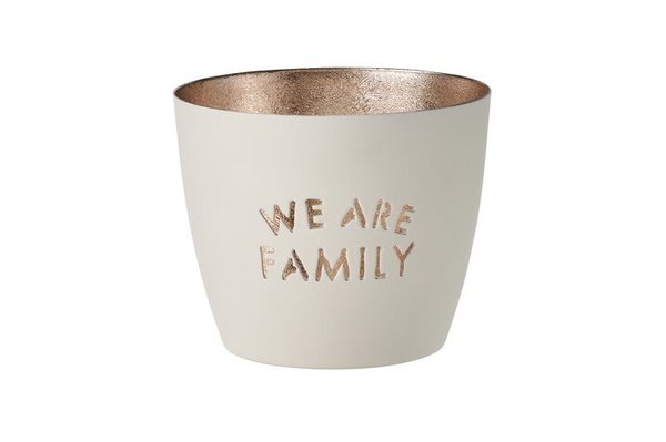 WE ARE FAMILY, WEISS/GOLD Madras Windlicht | GIFTCOMPANY