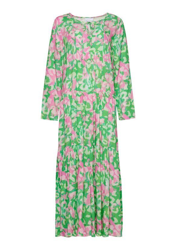 IMOGENE green/pink, langes Kleid | NOELLA FASHION