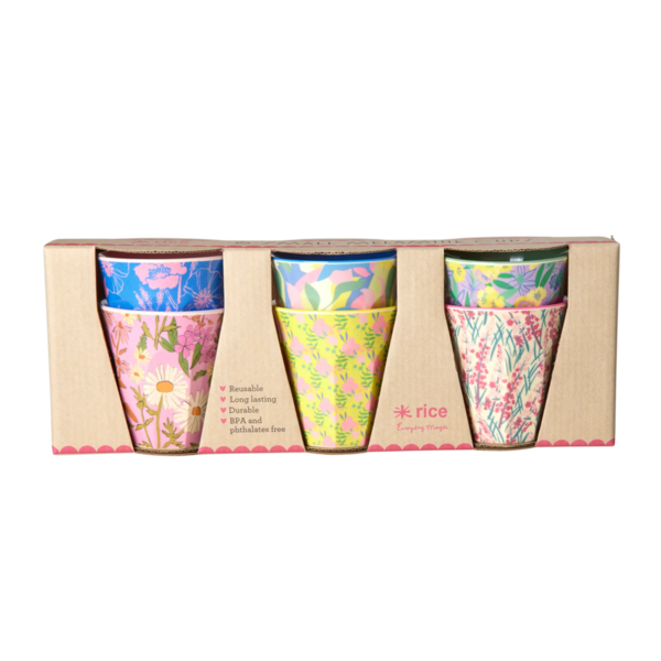 FLOWER ME HAPPY, Melamin Cup Set, small | RICE Everyday Magic