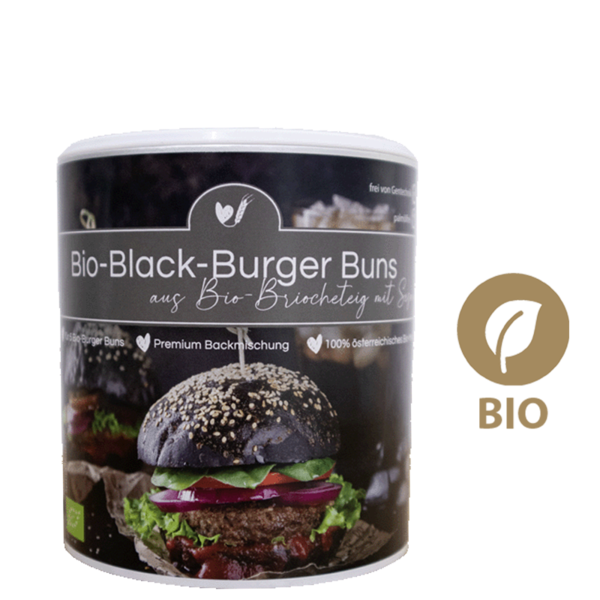 Bio-Black-Burger-Buns, Backmischung | BAKE AFFAIR