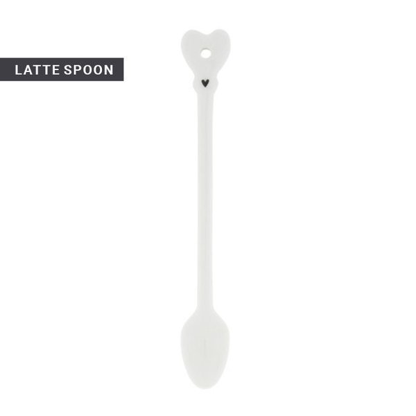 SPOON white Heart black, 18,5 cm (Latte) | BASTION COLLECTIONS