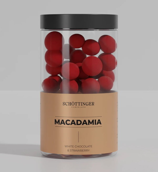 MACADAMIA mit weißer Schokolade + Erdbeere |  Schöttinger SE